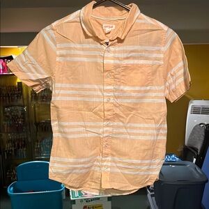 Boys Cat & Jack Peach and White Casual Button Down Shirt